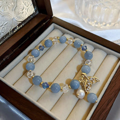 Stellar Moonlight Crystal Bracelet with star and moon charm – clear crystal beads