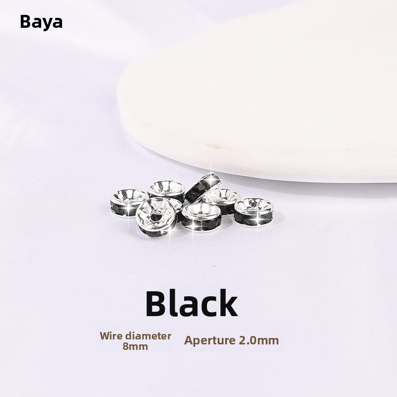 925 Silver Running Rings & Rhinestone Rondelle Spacers