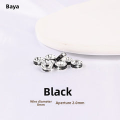 925 Silver Running Rings & Rhinestone Rondelle Spacers