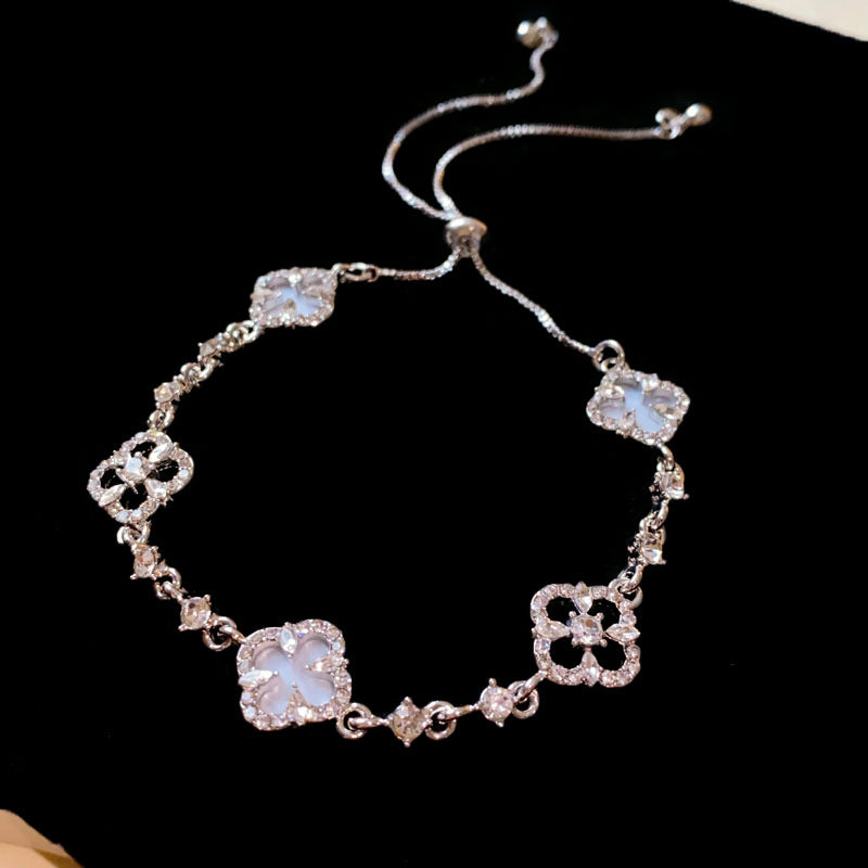 Crystal Bloom Bracelet Series – multiple floral variations displayed