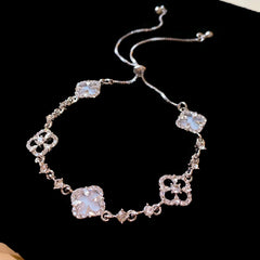 Crystal Bloom Bracelet Series – multiple floral variations displayed