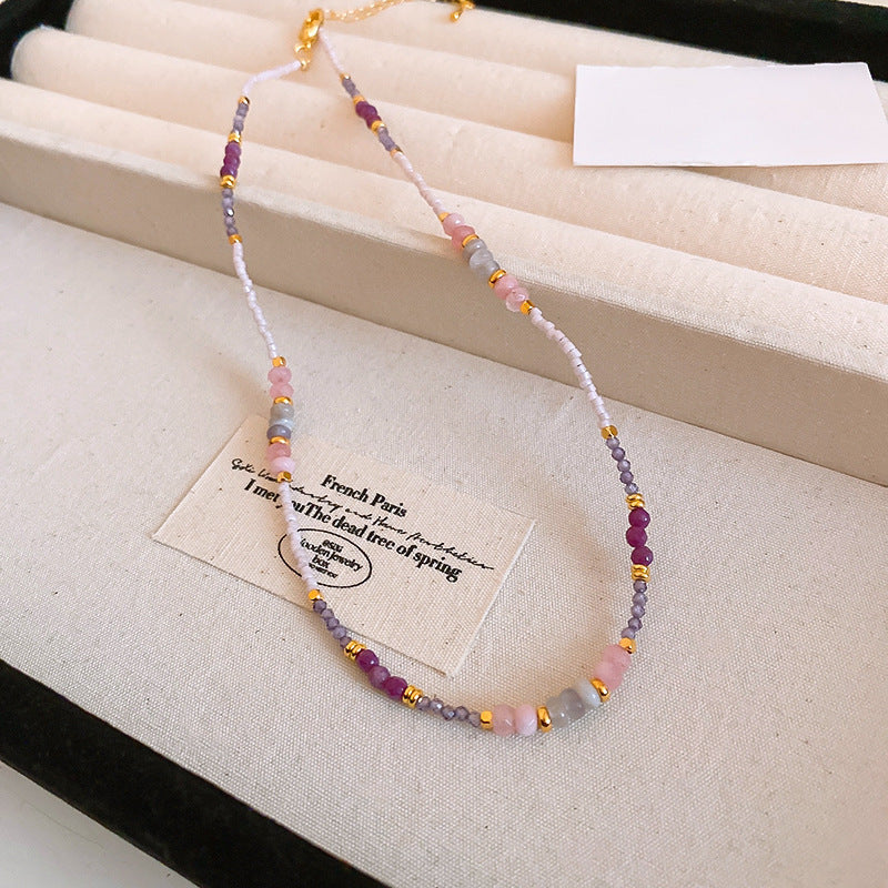 Baroque freshwater pearl colorful bead necklace and bracelet set – light luxury elegant women’s jewelry