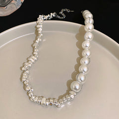 Artificial Silver Fragment Pearl Choker