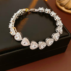 Lustrous Heart Charm Bracelet