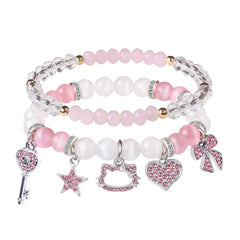 Blush Kitty Sparkle Charm Bracelets