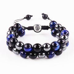 MagnetAura Duo · Tiger Eye & Agate Power Bracelet