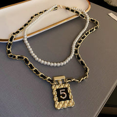 Versatile Minimalist Titanium Steel Pearl Pendant Necklace