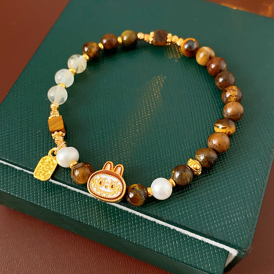 Tiger Eye beaded bracelet in gift box – elegant handmade jewelry for women