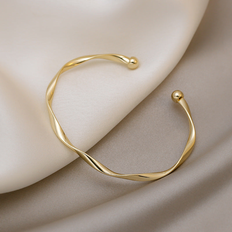 Dazzling Zircon Letter Bangle – Trendy Cold Chic Jewelry