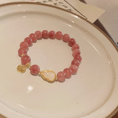 Oriental white and yellow crystal bead bracelet retro chic style