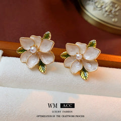 Camellia & Bow Earring Collection – Chic Light Luxury Retro Series