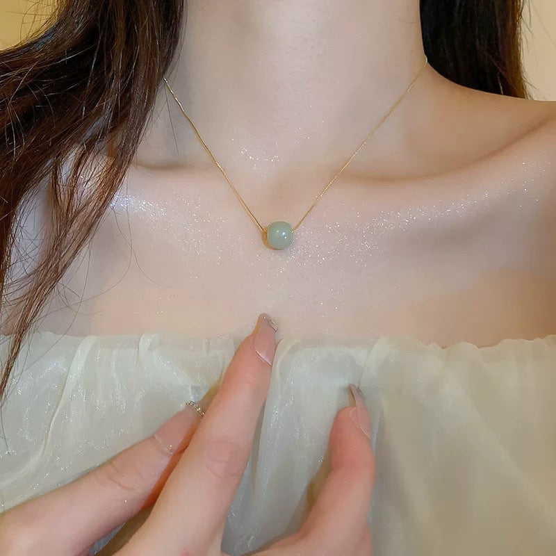 Versatile Minimalist Titanium Steel Pearl Pendant Necklace