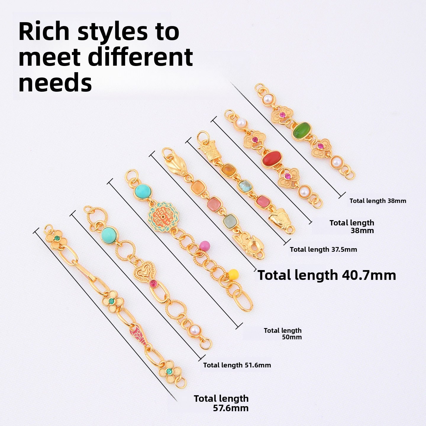 GemLink Half-Chains · 925 Silver (Gold-Plated)