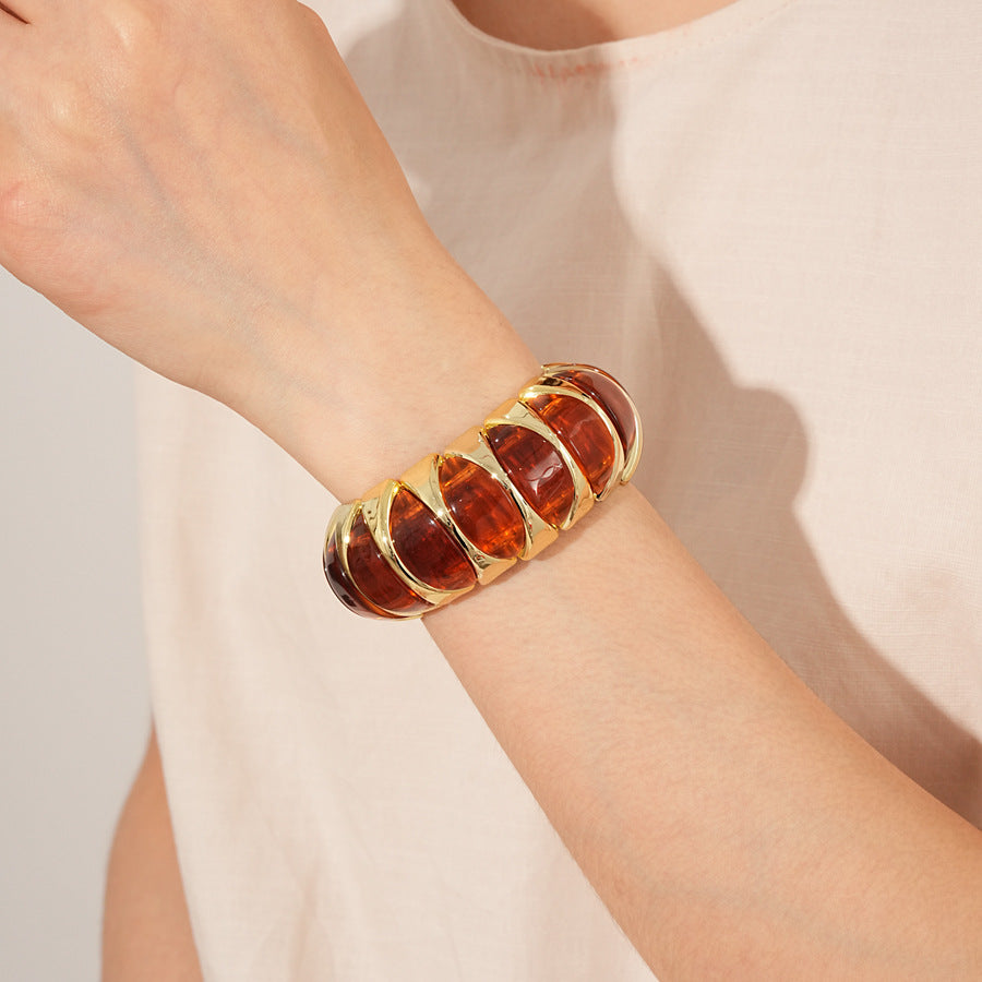 Gilded Capsule Resin Bangle