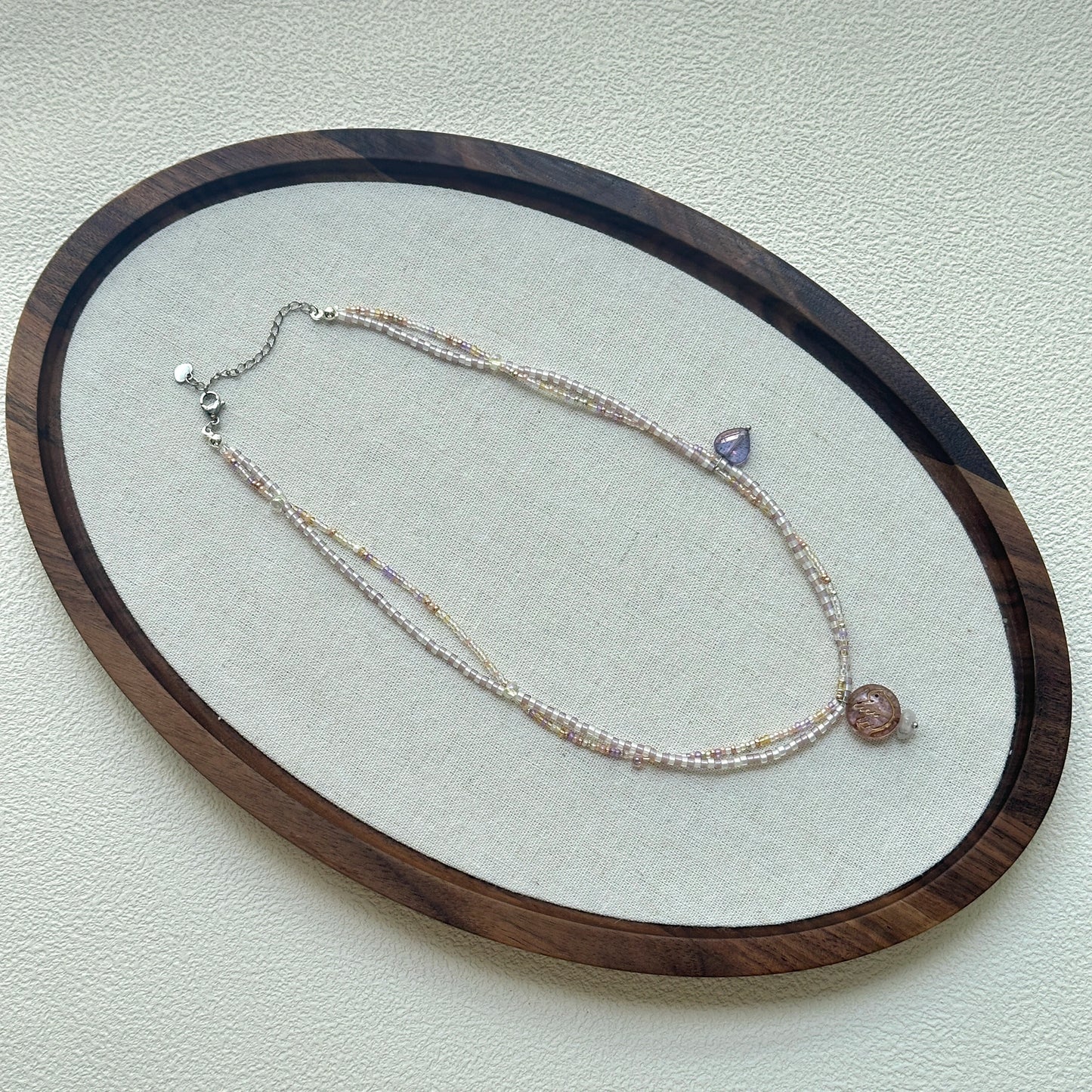 Minimalist handmade necklace with gold-tone hardware