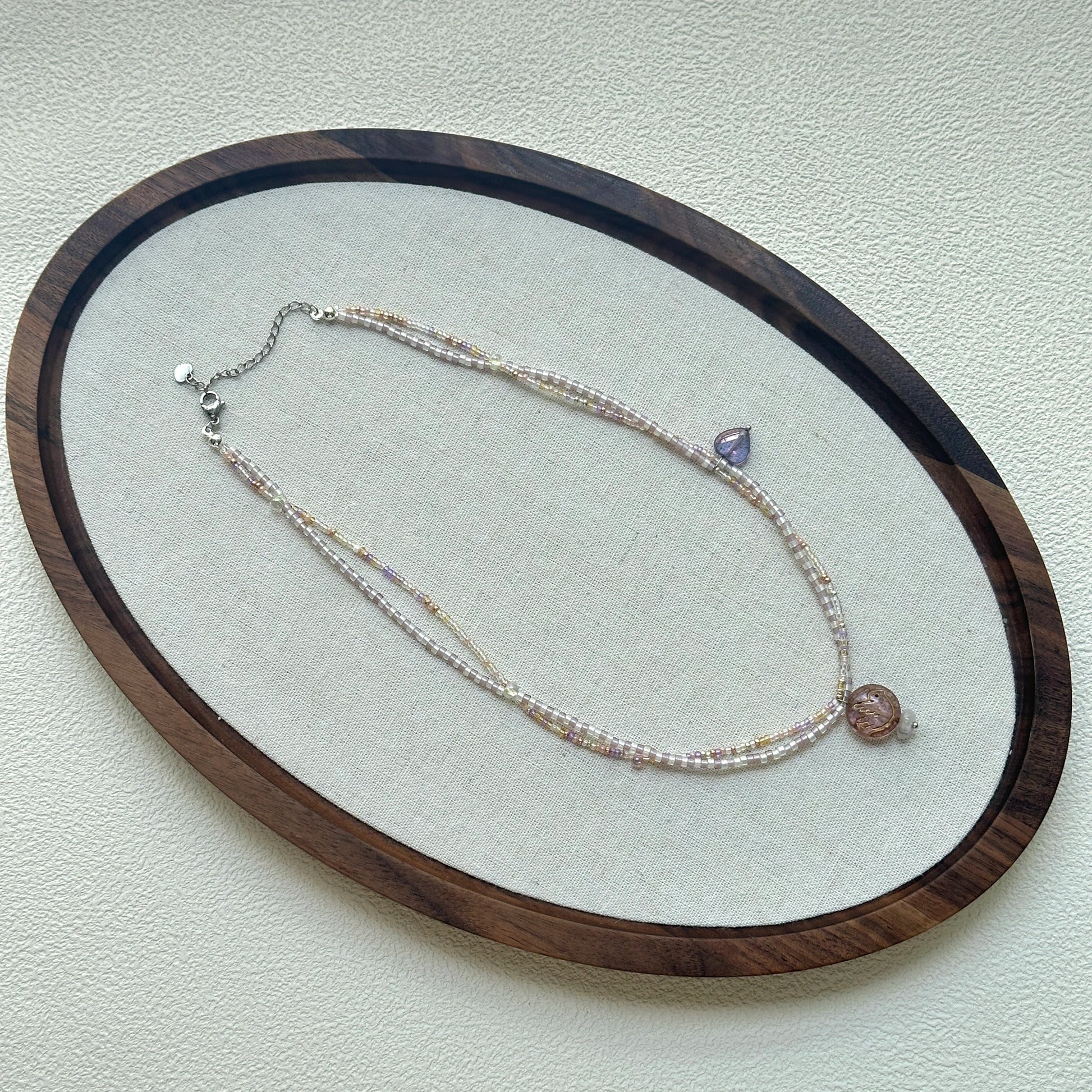 Minimalist handmade necklace with gold-tone hardware
