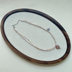 Minimalist handmade necklace with gold-tone hardware
