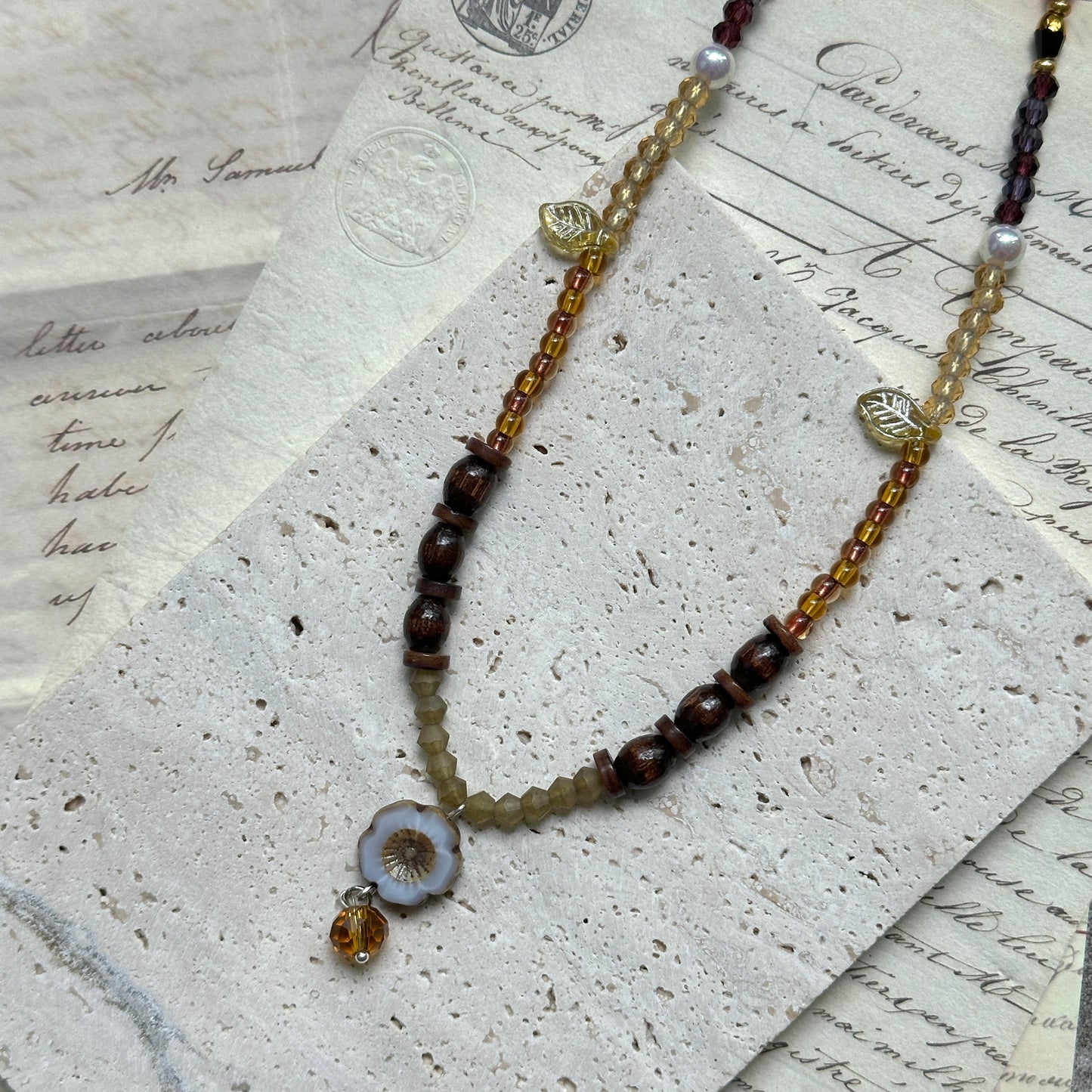Amber Daisy Necklace
