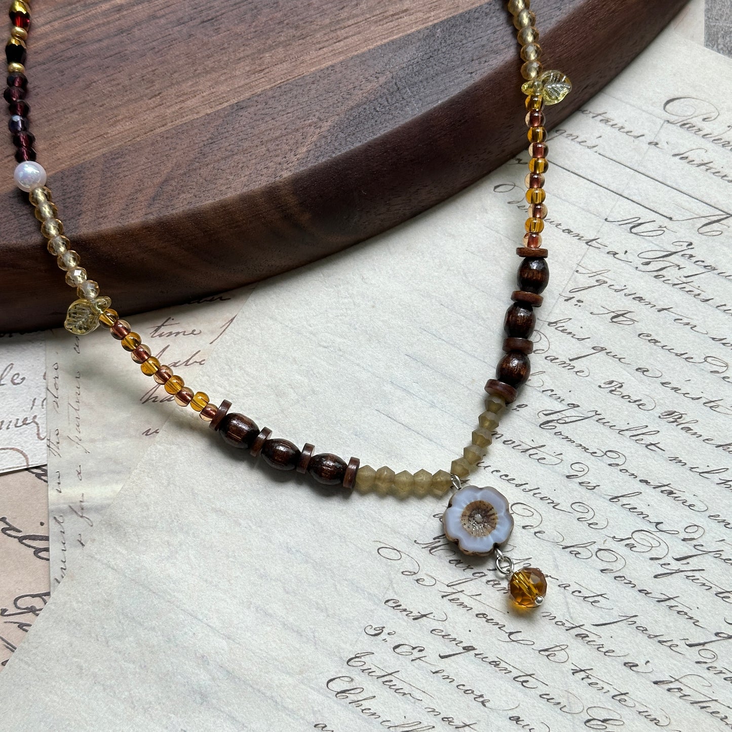 Amber Daisy Necklace