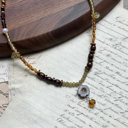 Amber Daisy Necklace