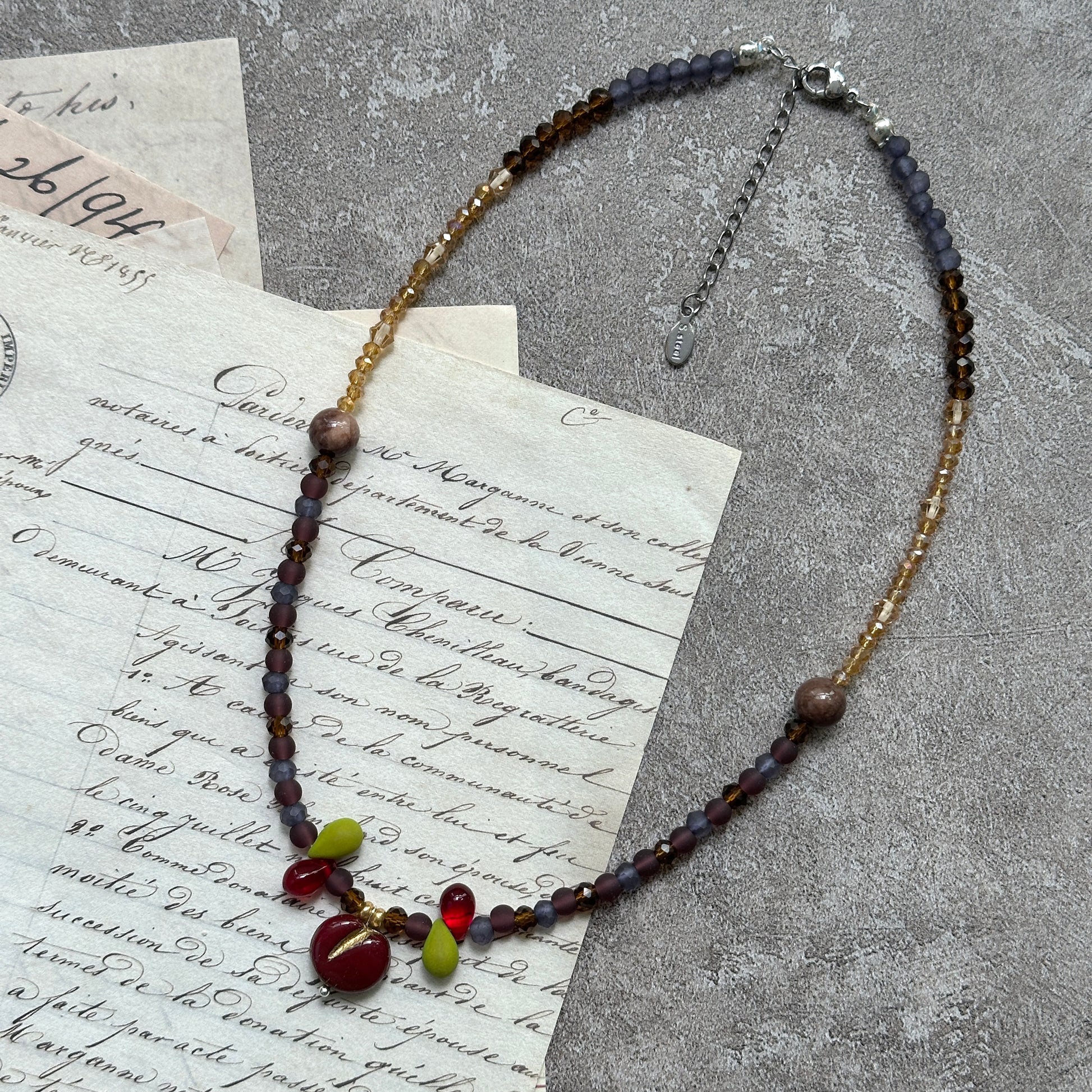 Glazenya gift box with velvet pouch – Crimson Apple Charm Necklace
