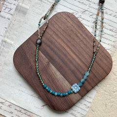 Aqua Loop Blossom Necklace
