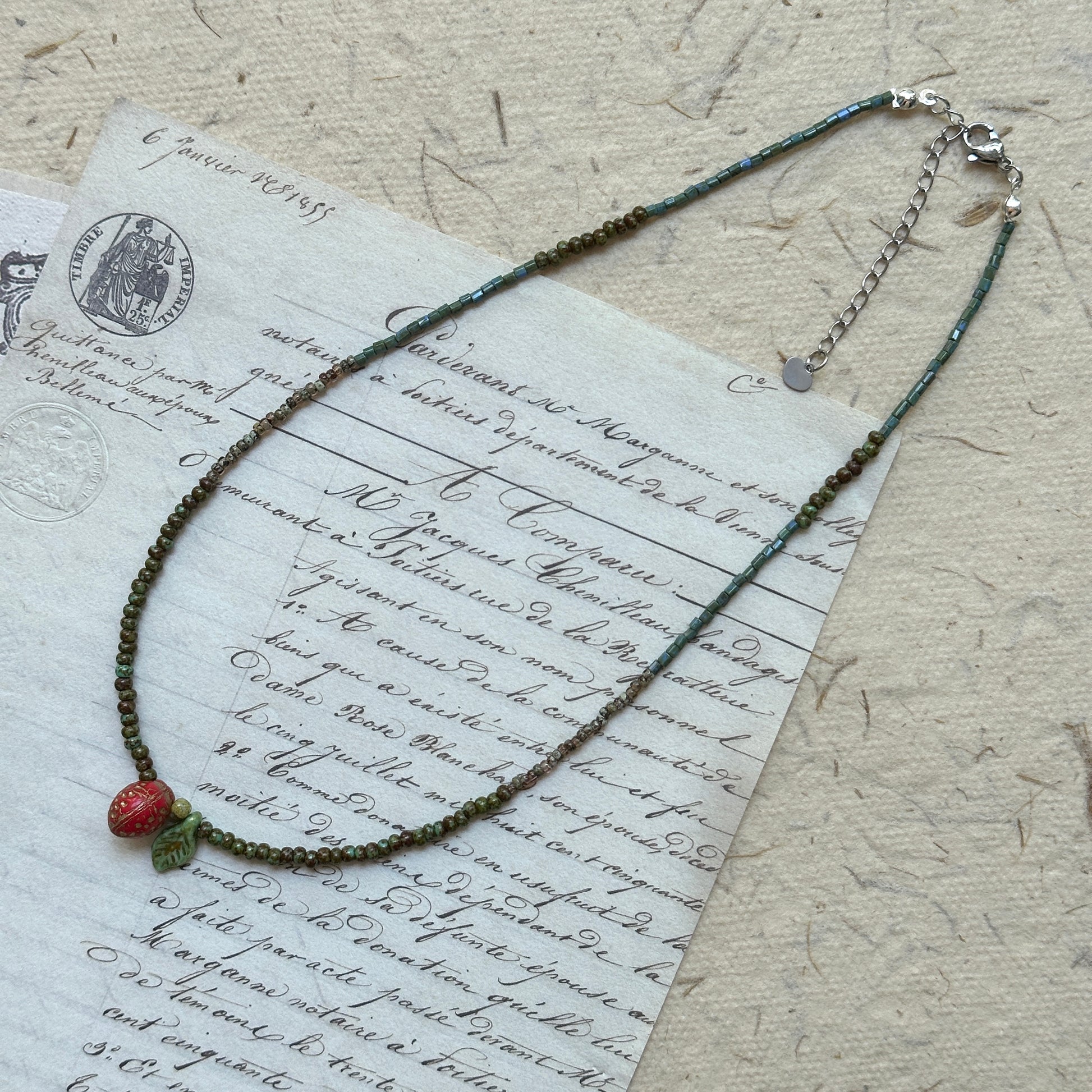 Glazenya gift box with velvet pouch – Wild Strawberry Charm Necklace