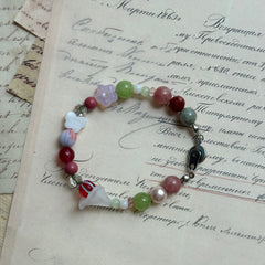 Blooming Meadow Bracelet with floral and butterfly beads