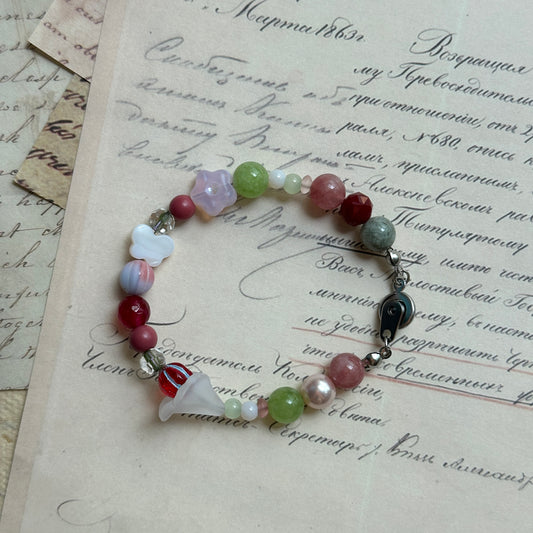 Blooming Meadow Bracelet with floral and butterfly beads