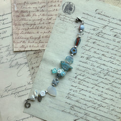 Nature-inspired bracelet in soft blue and white tones