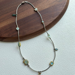 Amber-toned bead detail on Rustic Sunburst Necklace