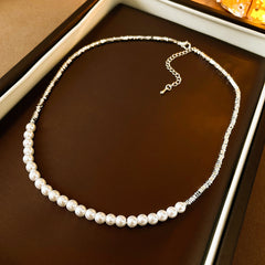 Artificial Silver Fragment Pearl Choker