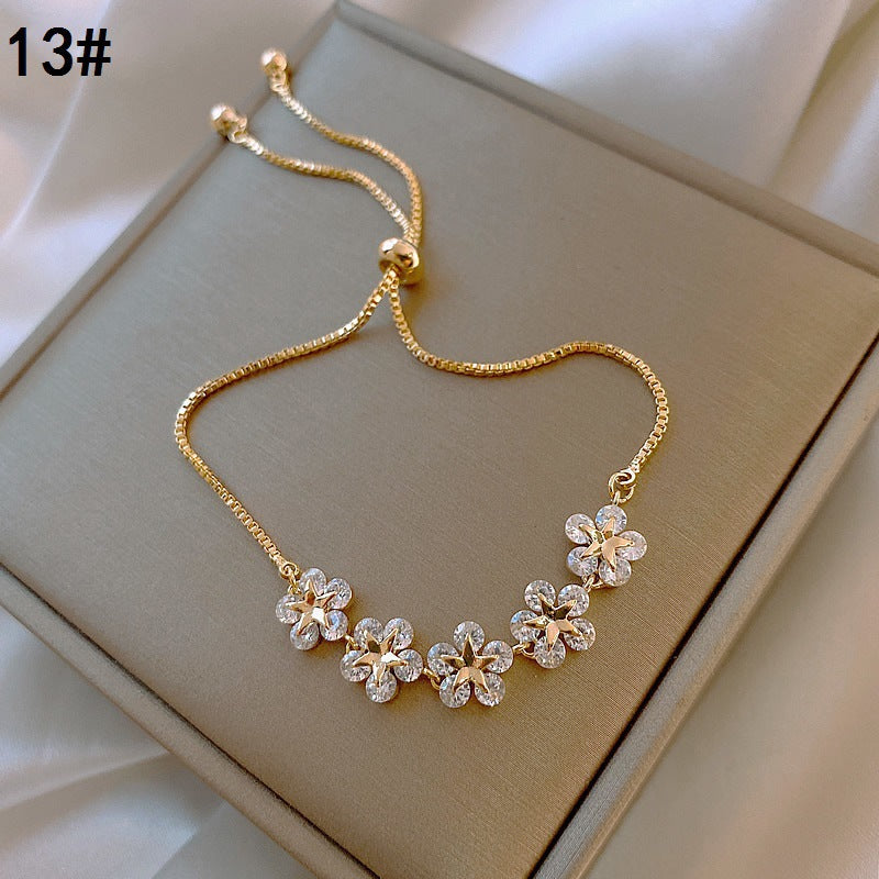 Gold-Plated Emerald Crystal Bracelet Collection – Chic & Light Luxury Designs