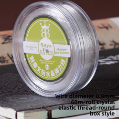 Crystal Elastic Beading Cord – Clear Stretch Jewelry String (0.5–1.5 mm, 5–120 m)