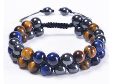 MagnetAura Duo · Tiger Eye & Agate Power Bracelet