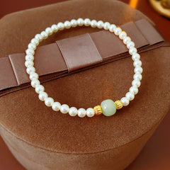 Hetian jade & Shijia pearl bracelet