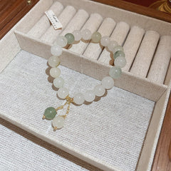 Oriental white and yellow crystal bead bracelet retro chic style