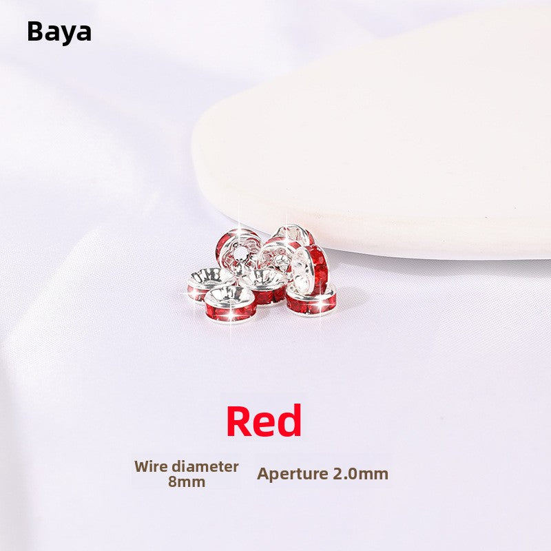 925 Silver Running Rings & Rhinestone Rondelle Spacers