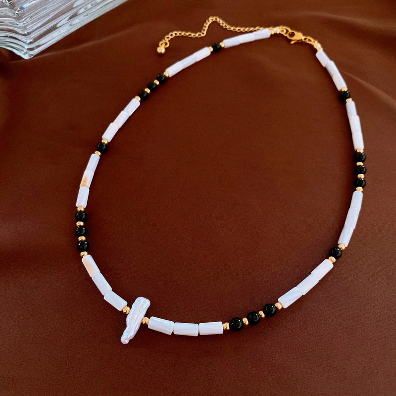 Baroque freshwater pearl colorful bead necklace and bracelet set – light luxury elegant women’s jewelry