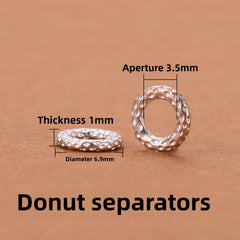 925 Silver Running Rings & Rhinestone Rondelle Spacers