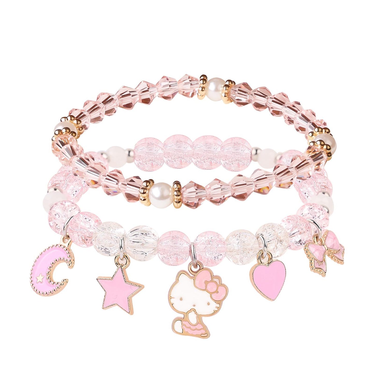 Blush Kitty Sparkle Charm Bracelets