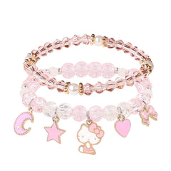 Blush Kitty Sparkle Charm Bracelets