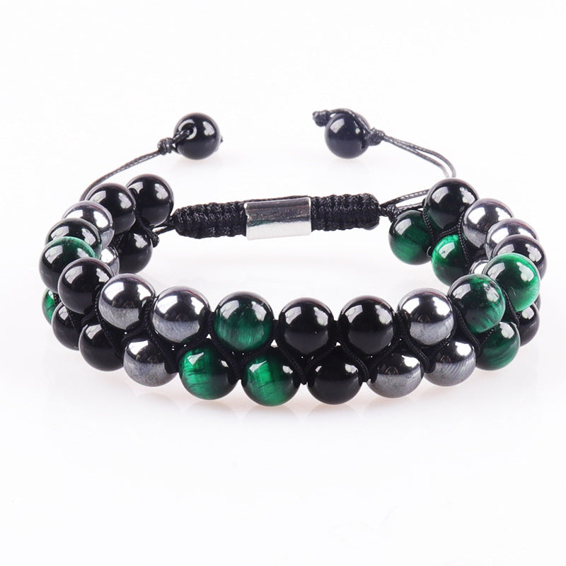 MagnetAura Duo · Tiger Eye & Agate Power Bracelet