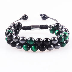 MagnetAura Duo · Tiger Eye & Agate Power Bracelet