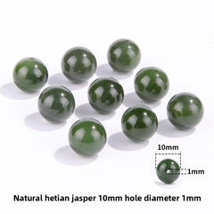 Hetian jade round beads, snowy white/pale celadon, polished, assorted 4–10 mm — Snowfield Whisper.