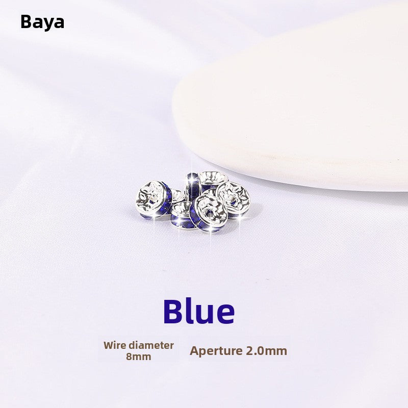 925 Silver Running Rings & Rhinestone Rondelle Spacers