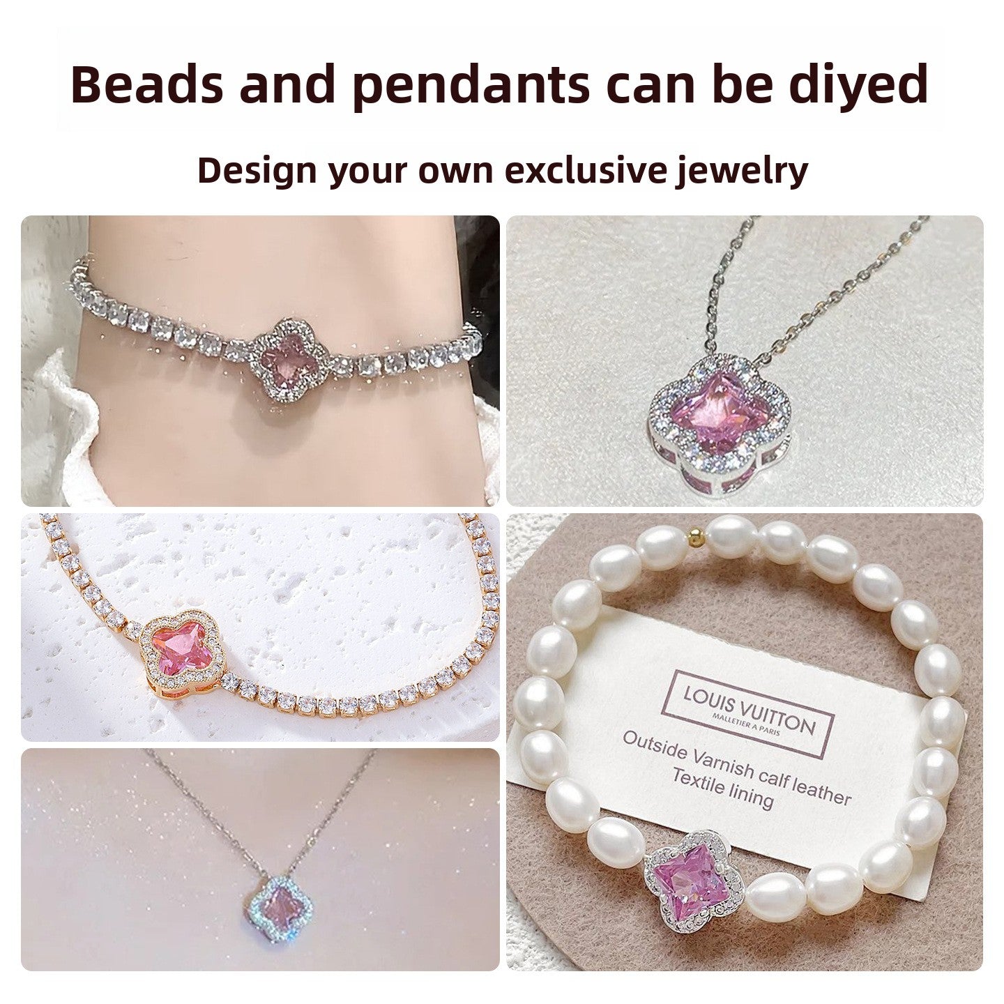 Luxe Quatrefoil spacer bead with pavé zircon halo (Ø11 mm, 2 mm hole).