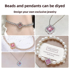 Luxe Quatrefoil spacer bead with pavé zircon halo (Ø11 mm, 2 mm hole).