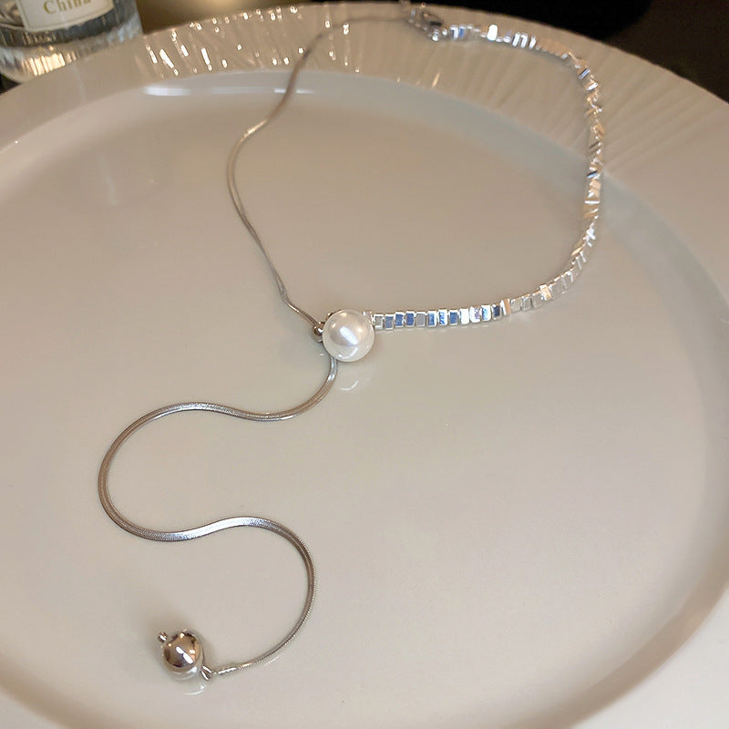 Artificial Silver Fragment Pearl Choker