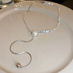 Artificial Silver Fragment Pearl Choker
